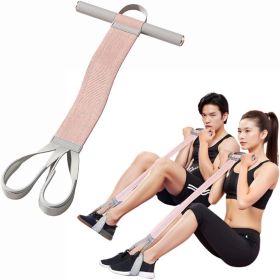Yoga Pedal Resistance Fabric Band with Handles Anti-Broken Elastic Sit Up Pull Rope for Strength Training 120lb Full-Body Excercise Band Portable (Color: Pink)
