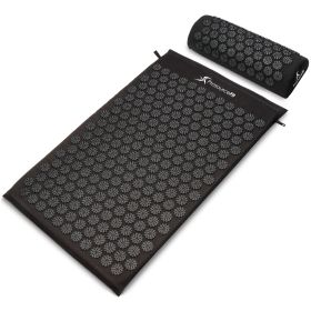 Acupressure Mat and Pillow Set (Option: Black/Black)