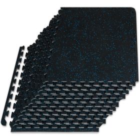 Rubber Top Exercise Puzzle Mat (Option: 1/2 in  Blue  48 Sq Ft   12 Tiles)