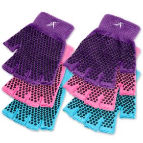 Grippy Yoga Gloves (Option: Pink/Purple/Aqua  3PK)
