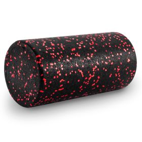 High Density Speckled Foam Roller (Option: 12x6in  Black/Red)